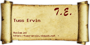 Tuss Ervin névjegykártya