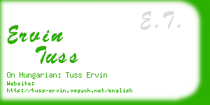 ervin tuss business card